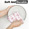 Artoid Mode Red Love Heart Bowknot Valentine’s Kitchen Towels Dish Towels, 18×26 Inch Anniversary Wedding Decoration Cleaning Set of 2(Pink)