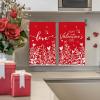 Artoid Mode Red Love Heart Floral Leaves Valentine’s Kitchen Towels Dish Towels, 18×26 Inch Anniversary Wedding Decoration Cleaning Set of 2