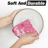 Artoid Mode Red Polka Dot Love Heart Valentine’s Kitchen Towels Dish Towels, 18×26 Inch Anniversary Wedding Decoration Cleaning Set of 4(Pink)