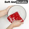 Artoid Mode Red Polka Dot Love Heart Valentine’s Kitchen Towels Dish Towels, 18×26 Inch Anniversary Wedding Decoration Cleaning Set of 4(Red)