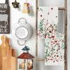 Artoid Mode Red Wildflower Floral Valentine’s Kitchen Towels Dish Towels, 18×26 Inch Anniversary Wedding Decoration Cleaning Set of 2(Green/Red)
