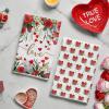 Artoid Mode Rose Floral Love Heart Garland Valentine’s Kitchen Towels Dish Towels, 18×26 Inch Anniversary Wedding Decoration Cleaning Set of 4