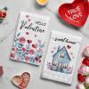 Artoid Mode Rose Floral Love Heart House Bird Valentine’s Kitchen Towels Dish Towels, 18×26 Inch Farmhouse Wedding Decoration Cleaning Set of 4