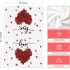 Artoid Mode Rose Floral Love Heart Kiss Valentine’s Kitchen Towels Dish Towels, 18×26 Inch Anniversary Wedding Decoration Cleaning Set of 4