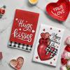 Artoid Mode Rose Floral Love Heart Kiss Valentine’s Kitchen Towels Dish Towels, 18×26 Inch Anniversary Wedding Decoration Cleaning Set of 4