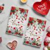 Artoid Mode Rose Floral Love Heart Valentine’s Kitchen Towels Dish Towels, 18×26 Inch Anniversary Wedding Decoration Cleaning Set of 2
