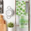 Artoid Mode Shamrock French Stripes Love Motto St. Patrick’s Day Home Kitchen Towels, 18×26 Inch Seasonal Holiday Decoration Hand Towels Set of 4