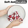 Artoid Mode Strawberry Chocolate Love Heart Valentine’s Kitchen Towels Dish Towels, 18×26 Inch Anniversary Wedding Decoration Cleaning Set of 2