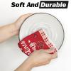 Artoid Mode Strawberry Chocolate Love Heart Valentine’s Kitchen Towels Dish Towels, 18×26 Inch Wedding Anniversary Decoration Cleaning Set of 4
