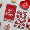 Artoid Mode Strawberry Chocolate Love Heart Valentine’s Kitchen Towels Dish Towels, 18×26 Inch Wedding Anniversary Decoration Cleaning Set of 4