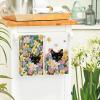 Artoid Mode Tulip Wild Flowers Black Cat Spring Kitchen Towels Dish Towels, 18×26 Inch Farmhouse Floral Decoration Hand Towels Set of 2