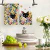 Artoid Mode Tulip Wild Flowers Black Cat Spring Kitchen Towels Dish Towels, 18×26 Inch Farmhouse Floral Decoration Hand Towels Set of 2