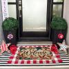 Artoid Mode Welcome American Flag Stars Patriotic 4th of July Doormat, Memorial Day Home Decor Switch Rug Door Mat Floor Mat 17×29 Inch