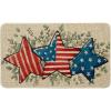 Artoid Mode American Flag Stars Eucalyptus Memorial Day Doormat, 4th of July Patriotic Independence Day Home Decor Low-Profile Switch Rug Door Mat Floor Mat for Indoor Outdoor 17×29 Inch