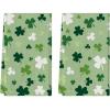 Artoid Mode Beige Clover Shamrock St.Patrick’s Day Kitchen Towels Dish Towels, 18×26 Inch Farmhouse Holiday Spring Decoration Cleaning Set of 2(Light Green)