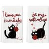 Artoid Mode Black Cats Ball Love Hearts Valentine’s Kitchen Towels Dish Towels, 18×26 Inch Anniversary Wedding Decoration Cleaning Set of 2