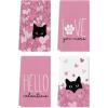 Artoid Mode Black Cats Pink Hearts Paw Print Valentine’s Kitchen Towels Dish Towels, 18×26 Inch Anniversary Wedding Decoration Cleaning Set of 4(Pink)