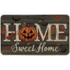 Artoid Mode Black Home Sweet Home Jack-O’-Lantern Pumpkin Halloween Doormat, Low-Profile Switch Rug Door Home Decor Mat Floor Mat for Indoor Outdoor 17×29 Inch(Black)