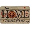 Artoid Mode Black Home Sweet Home Jack-O’-Lantern Pumpkin Halloween Doormat, Low-Profile Switch Rug Door Home Decor Mat Floor Mat for Indoor Outdoor 17×29 Inch(Brown)