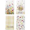 Artoid Mode Bloom Floral Hello Sunshine Spring Kitchen Towels Dish Towels, 18×26 Inch Farmhouse Summer Decoration Cleaning Set of 4
