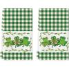 Artoid Mode Buffalo Plaid Clover Shamrock St.Patrick’s Day Kitchen Towels Dish Towels, 18×26 Inch Farmhouse Holiday Decoration Cleaning Set of 2(Green)