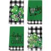 Artoid Mode Buffalo Plaid Shamrocks Lucky Truck St. Patrick’s Day Kitchen Towels Dish Towels, 18×26 Inch Seasonal Spring Decoration Hand Towels Set of 4