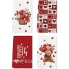 Artoid Mode Checkered Design Rose Basket Love Heart Bear Valentine’s Kitchen Towels Dish Towels, 18×26 Inch Wedding Decoration Cleaning Set of 4