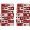 Artoid Mode Checkered Design Rose Love Heart Valentine’s Kitchen Towels Dish Towels, 18×26 Inch Anniversary Wedding Decoration Cleaning Set of 2