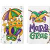 Artoid Mode Crown Mask Iris Umbrella Hats Mardi Gras Kitchen Towels Dish Towels, 18×26 Inch Farmhouse Decoration Cleaning Set of 2