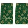 Artoid Mode Dark Green Lucky Clover Shamrock St.Patrick’s Day Kitchen Dish Towels, 18×26 Inch Farmhouse Holiday Spring Decoration Cleaning Set of 2