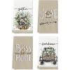 Artoid Mode Eucalyptus Truck Flowers Basket Spring Kitchen Towels Dish Towels, 18×26 Inch Farmhouse Decoration Hand Towels Set of 4