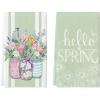 Artoid Mode Floral Bloom Vase Hello Spring Kitchen Towels Dish Towels, 18×26 Inch Seasonal Summer Decoration Hand Towels Set of 2