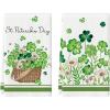 Artoid Mode Flower Basket Clover Shamrock St.Patrick’s Day Kitchen Dish Towels, 18×26 Inch Farmhouse Holiday Decoration Spring Cleaning Set of 2