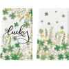 Artoid Mode Flower Clover Shamrock St.Patrick’s Day Kitchen Dish Towels, 18×26 Inch Farmhouse Holiday Spring Decoration Cleaning Set of 2