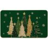 Artoid Mode Green Snowflakes Xmas Trees Christmas Doormat, Winter Low-Profile Switch Rug Home Decor Door Mat Floor Mat for Outdoor Indoor 17×29 Inch(Green)