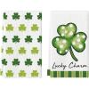 Artoid Mode Lace Polka dot Clover Shamrock St.Patrick’s Day Kitchen Dish Towels, 18×26 Inch Farmhouse Holiday Decoration Cleaning Set of 2