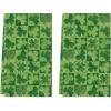 Artoid Mode Light Green Checkered Clover Shamrock St.Patrick’s Day Kitchen Dish Towels, 18×26 Inch Farmhouse Holiday Spring Decoration Cleaning Set of 2