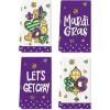 Artoid Mode Love Heart Iris Get Cary Mardi Gras Kitchen Towels Dish Towels, 18×26 Inch Farmhouse Decoration Cleaning Set of 4
