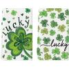 Artoid Mode Lucky Clover Shamrock St.Patrick’s Day Kitchen Dish Towels, 18×26 Inch Farmhouse Holiday Decoration Cleaning Set of 2