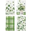 Artoid Mode Lucky Shamrock Florals Vase Stripes St. Patrick’s Day Kitchen Towels Dish Towels, 18×26 Inch Farmhouse Spring Decoration Cleaning Set of 4