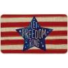 Artoid Mode Patriotic Stripes Star Let Freedom Ring Doormat, 4th of July Memorial Day Independence Day Low-Profile Floor Mat Switch Mat for Indoor Outdoor 17 x 29 Inch