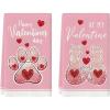 Artoid Mode Pink Cat Paw Print Love Heart Valentine’s Kitchen Towels Dish Towels, 18×26 Inch Anniversary Wedding Decoration Cleaning Set of 2