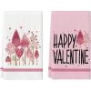 Artoid Mode Pink Love Heart Tree Happy Valentine’s Kitchen Towels Dish Towels, 18×26 Inch Anniversary Wedding Decoration Cleaning Set of 2