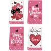Artoid Mode Red Polka Dot Love Heart Valentine’s Kitchen Towels Dish Towels, 18×26 Inch Anniversary Wedding Decoration Cleaning Set of 4(Pink)