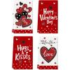 Artoid Mode Red Polka Dot Love Heart Valentine’s Kitchen Towels Dish Towels, 18×26 Inch Anniversary Wedding Decoration Cleaning Set of 4(Red)