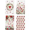 Artoid Mode Rose Floral Love Heart Garland Valentine’s Kitchen Towels Dish Towels, 18×26 Inch Anniversary Wedding Decoration Cleaning Set of 4