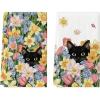 Artoid Mode Tulip Wild Flowers Black Cat Spring Kitchen Towels Dish Towels, 18×26 Inch Farmhouse Floral Decoration Hand Towels Set of 2