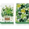Artoid Mode Vase Clover Shamrock St.Patrick’s Day Kitchen Dish Towels, 18×26 Inch Farmhouse Holiday Decoration Spring Cleaning Set of 2