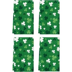 Artoid Mode Beige Clover Shamrock St.Patrick’s Day Kitchen Towels Dish Towels, 18×26 Inch Farmhouse Holiday Spring Decoration Cleaning Set of 2(4pcs green)