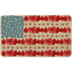 Artoid Mode Horizontal Stripe American Flag Stars Patriotic 4th of July Doormat, Memorial Day Home Decor Switch Rug Door Mat Floor Mat 17×29 Inch
